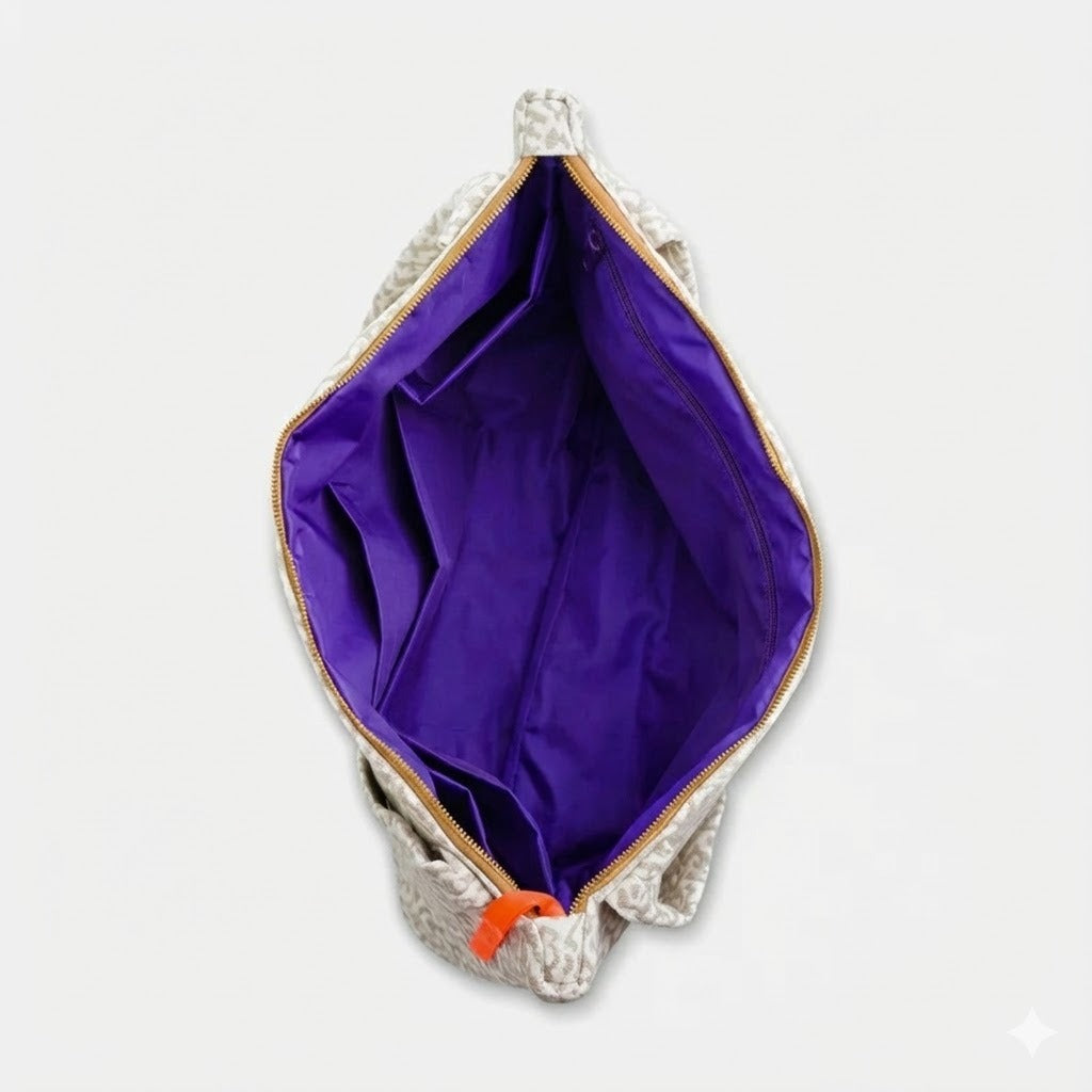 BAERE AMSTERDAM luiertas diaperbag Parel met paarse binnenkant. Limited edition